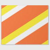 オレンジ色イエローホワイトストライプのキャンディーコーン色 ラッピングペーパー (フラット)