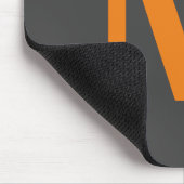 オレンジ色イニシャル文字/モノグラム マウスパッド (コーナー)