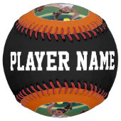 オレンジ色カスタムの焼き付きプレーヤーの写真の名前と番号 ソフトボール (裏面)