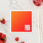 オレンジ色グラデーションの追加ロゴのナプキン スタンダードカクテルナプキン (インサイチュ)