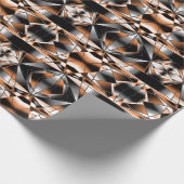 オレンジ色グラデーション塗り潰し機械的スケッチ ラッピングペーパー (角)