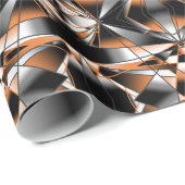 オレンジ色グラデーション塗り潰し機械的スケッチ ラッピングペーパー (ロールコーナー)