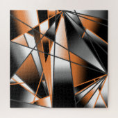 オレンジ色グラデーション塗り潰し機械的デザイン ジグソーパズル (横)