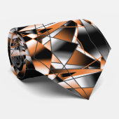 オレンジ色グラデーション塗り潰し機械的デザイン ネクタイ (ロール)