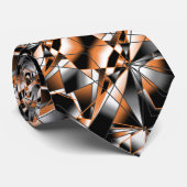 オレンジ色グラデーション塗り潰し機械的デザイン ネクタイ (ロール)