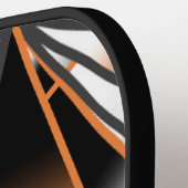 オレンジ色グラデーション塗り潰し機械的デザイン ピックルボールラケット (左詳細)