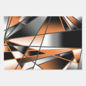 オレンジ色グラデーション塗り潰し機械的デザイン ラッピングペーパーシート (正面)