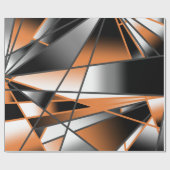 オレンジ色グラデーション塗り潰し機械的デザイン ラッピングペーパー (フラット)