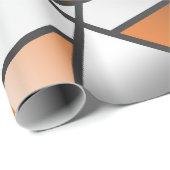 オレンジ色グラデーション塗り潰し機械的デザイン ラッピングペーパー (ロールコーナー)