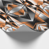 オレンジ色グラデーション塗り潰し機械的デザイン ラッピングペーパー (角)