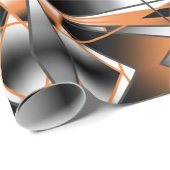 オレンジ色グラデーション塗り潰し機械的デザイン ラッピングペーパー (ロールコーナー)