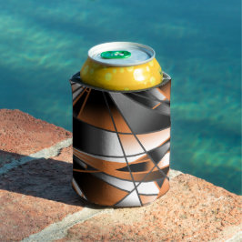 オレンジ色グラデーション塗り潰し機械的デザイン 缶クーラー