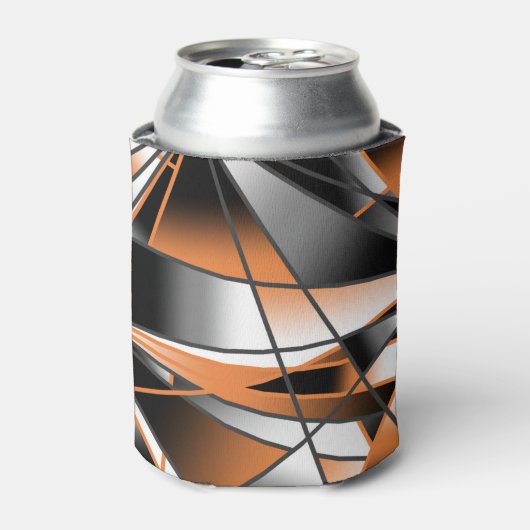 オレンジ色グラデーション塗り潰し機械的デザイン 缶クーラー (缶正面)