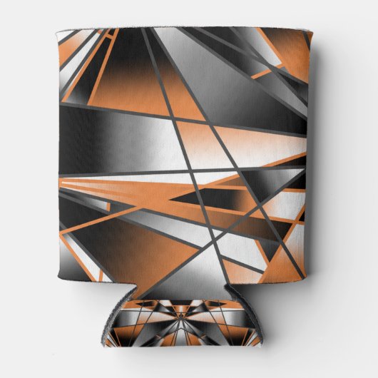 オレンジ色グラデーション塗り潰し機械的デザイン 缶クーラー (正面)