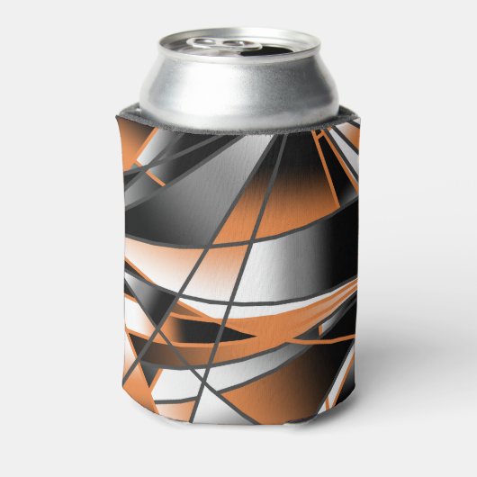 オレンジ色グラデーション塗り潰し機械的デザイン 缶クーラー (缶裏面)