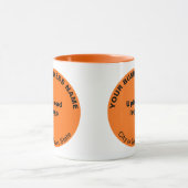 オレンジ色コンボのラウンドシェイプのビジネスブランド マグカップ (中央)