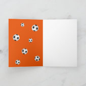 オレンジ色サッカーのコーチのボール写真 サンキューカード (内部)