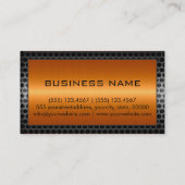 オレンジ色ステンレエレガントス金縁ど属 名刺 (裏面)