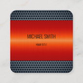 オレンジ色ステンレス鋼の外観 スクエア名刺 (正面)