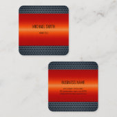 オレンジ色ステンレス鋼の外観 スクエア名刺 (正面/裏面)