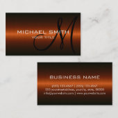 オレンジ色ステンレス鋼モノグラム 名刺 (正面/裏面)