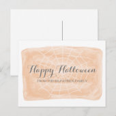 オレンジ色スパイダーウェブハロウィンポストカード ポストカード (正面/裏面)