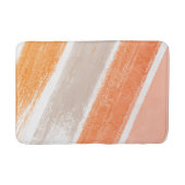 オレンジ色タンピンクストライプのス絵を描クスウォッチ バスマット (正面)