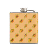 オレンジ色ハロウィーンカボチャのシームレスパターン フラスク (裏面)