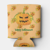 オレンジ色ハロウィーンカボチャのシームレスパターン 缶クーラー (裏面)