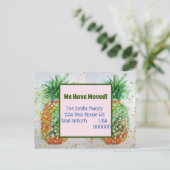 オレンジ色パイナップル新しいアドレス移動はがき ポストカード (スタンド正面)