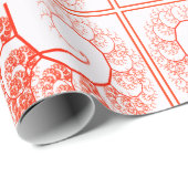 オレンジ色パレットツリーグラフィックス抽象芸術アートパターン ラッピングペーパー (ロールコーナー)