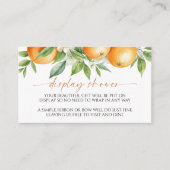 オレンジ色フローラ表示赤ちゃんシャワー囲いカード エンクロージャーカード (正面)