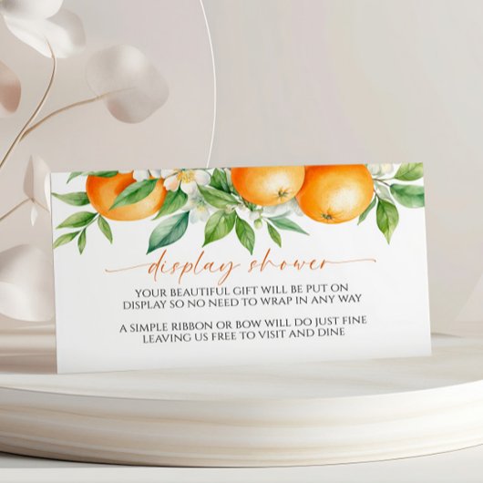 オレンジ色フローラ表示赤ちゃんシャワー囲いカード エンクロージャーカード