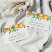 オレンジ色フローラ表示赤ちゃんシャワー囲いカード エンクロージャーカード