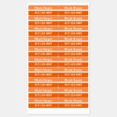 オレンジ色ブロック粘着ラベル中四角形 ラベル (シート)