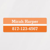 オレンジ色ブロック粘着ラベル中四角形 ラベル (デザイン2)