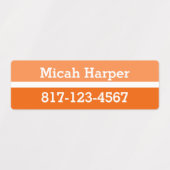 オレンジ色ブロック粘着ラベル中四角形 ラベル (デザイン1)