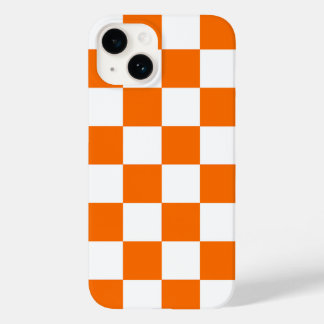 オレンジ色市松模様に白チェックパターンiPhoneケース Case-Mate iPhone 14ケース