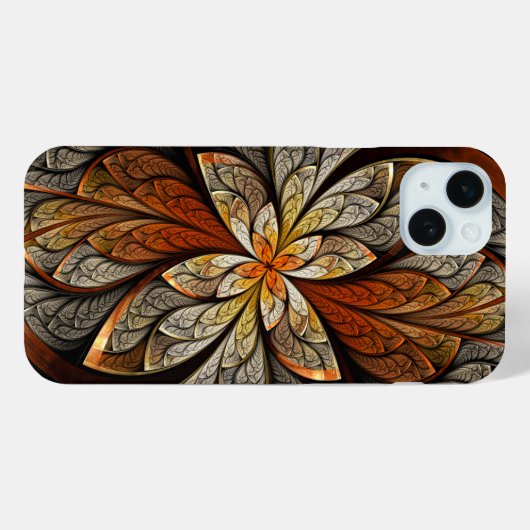 オレンジ色抽象芸術ステンドグラス模様 Case-Mate iPhoneケース (裏面 (横))