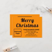 オレンジ色 | クリスマス | 小さいフラットな挨拶 カード (正面/裏面インサイチュ)