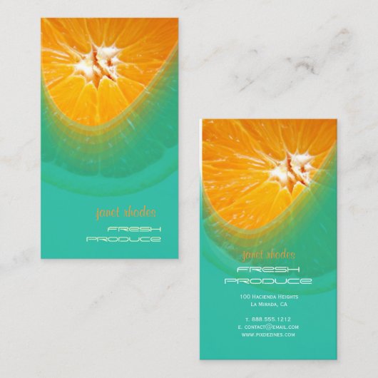 オレンジ色、フレッシュ·プロダクス·名刺 名刺 (正面/裏面)