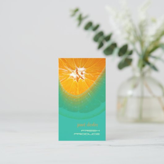 オレンジ色、フレッシュ·プロダクス·名刺 名刺 (スタンド正面)