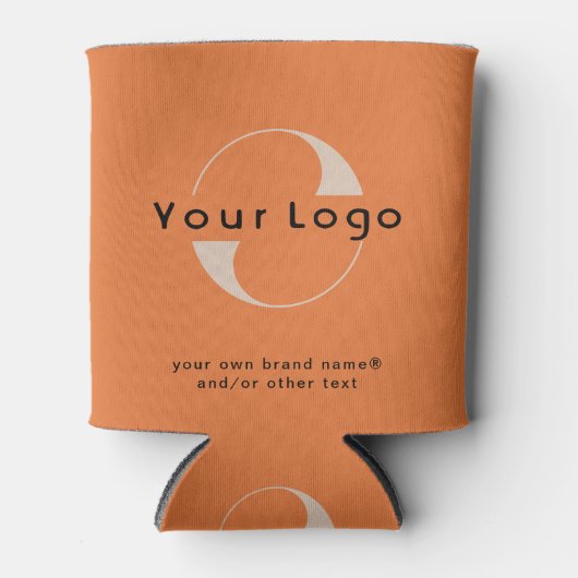 オレンジ色+ブラック文字会社のBusiness Canのロゴ 缶クーラー (正面)