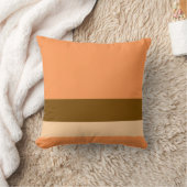 オレンジ色(境界線あり) +任意の2色のスロー クッション (ブランケット)