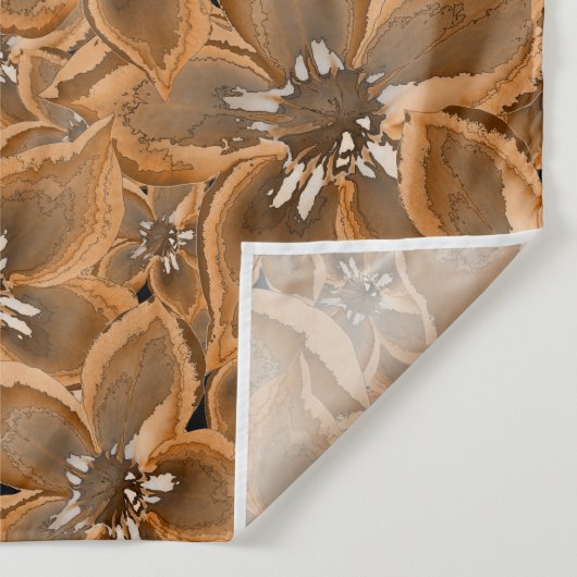 オレンジ色、灰色の水色の花。 タペストリー (詳細)