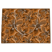 オレンジ色、灰色の水色の花。 ラージペーパーバッグ (正面)