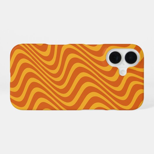 オレンジ色 iPhone 16ケース (裏面横)