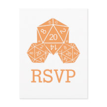 オレンジ色D20サイコロ対応はがき