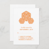 オレンジ色D20サイコロ応答カード 出欠カード (正面/裏面)