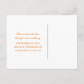 オレンジ色D20サイコロ日付はがきを保存 案内ポストカード (裏面)